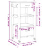 vidaXL Kitchen Trolley MONZA 48x40x90 cm Solid Wood Pine