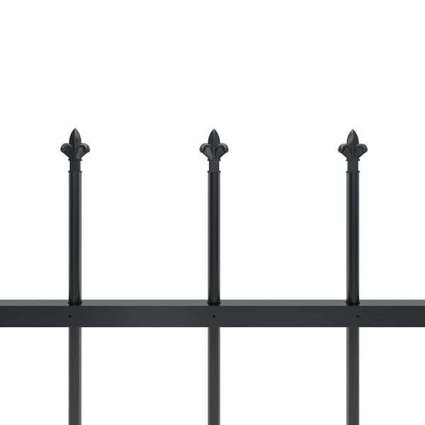 vidaXL Garden Fence with Spear Top Steel 181x150 cm Black