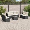 vidaXL 8 Piece Garden Sofa Set with Cushions Black Poly Rattan