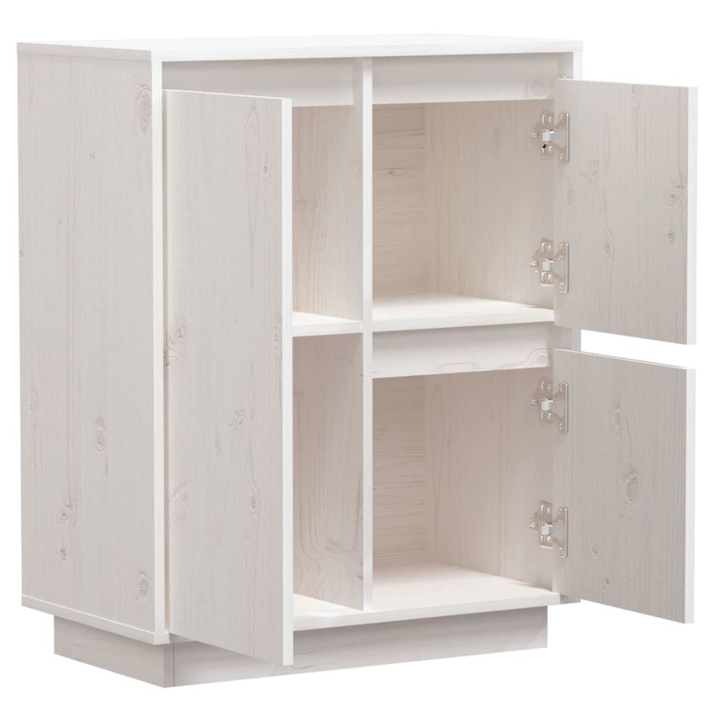 vidaXL Sideboard White 60x34x75 cm Solid Wood Pine