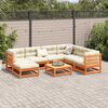 vidaXL 8 Piece Garden Sofa Set with Cushions Wax Brown Solid Wood Pine