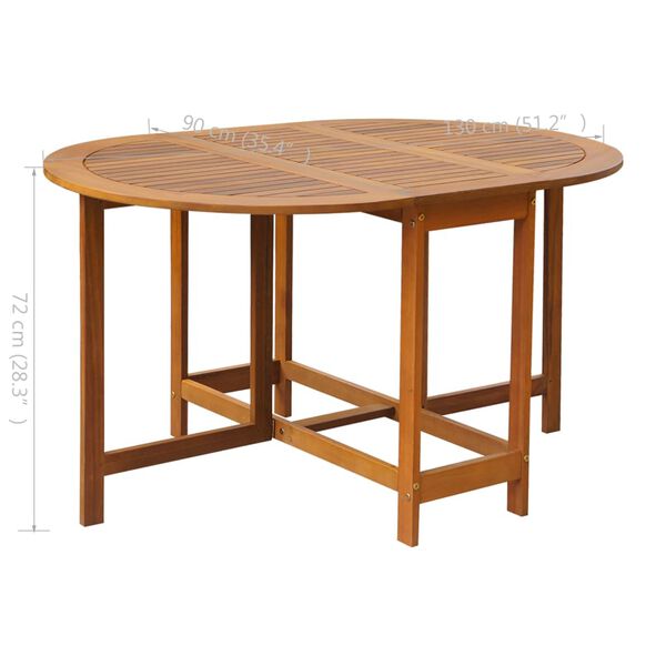 vidaXL 5 Piece Folding Outdoor Dining Set Solid Acacia Wood