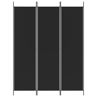 vidaXL 3-Panel Room Divider Black 150x200 cm Fabric