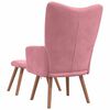 vidaXL Relaxing Chair with a Stool Pink Velvet
