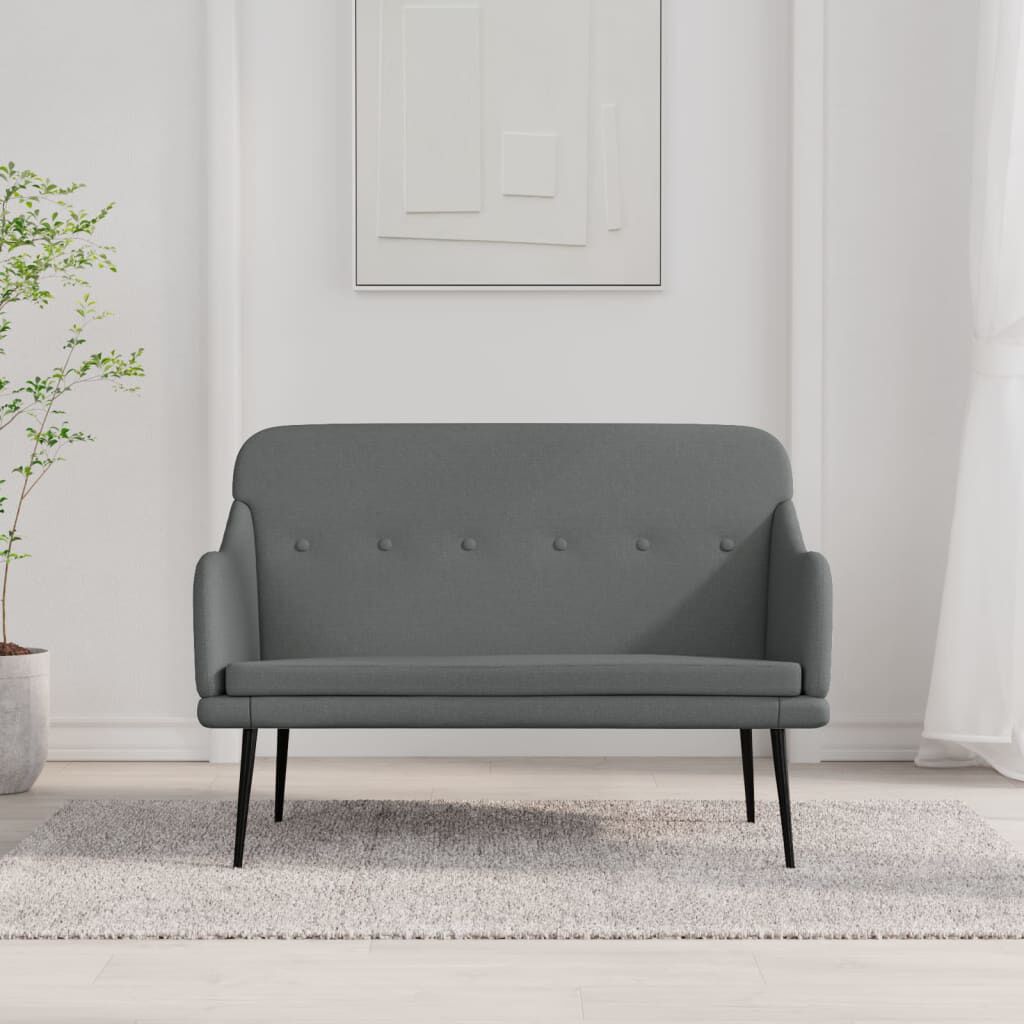 vidaXL Bench Dark Grey 110x76x80 cm Fabric