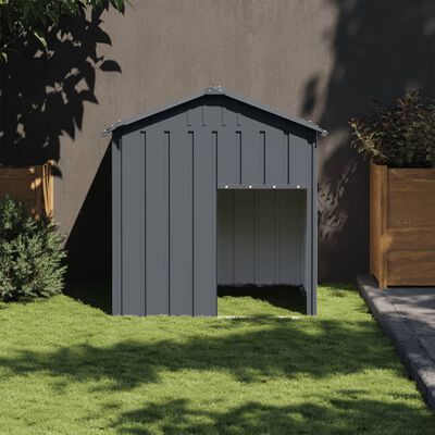 vidaXL Dog House with Roof Anthracite 117x103x123 cm Galvanised Steel