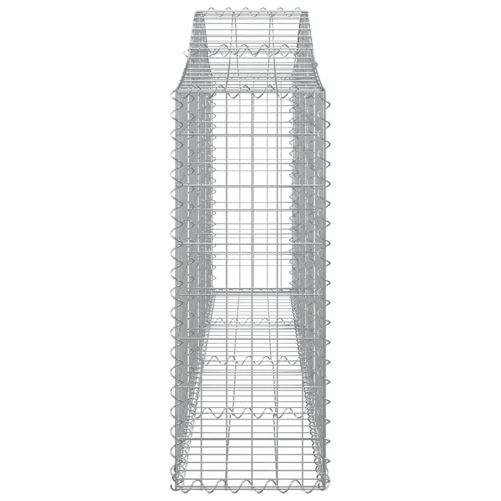 vidaXL Arched Gabion Baskets 10 pcs 200x30x80/100 cm Galvanised Iron
