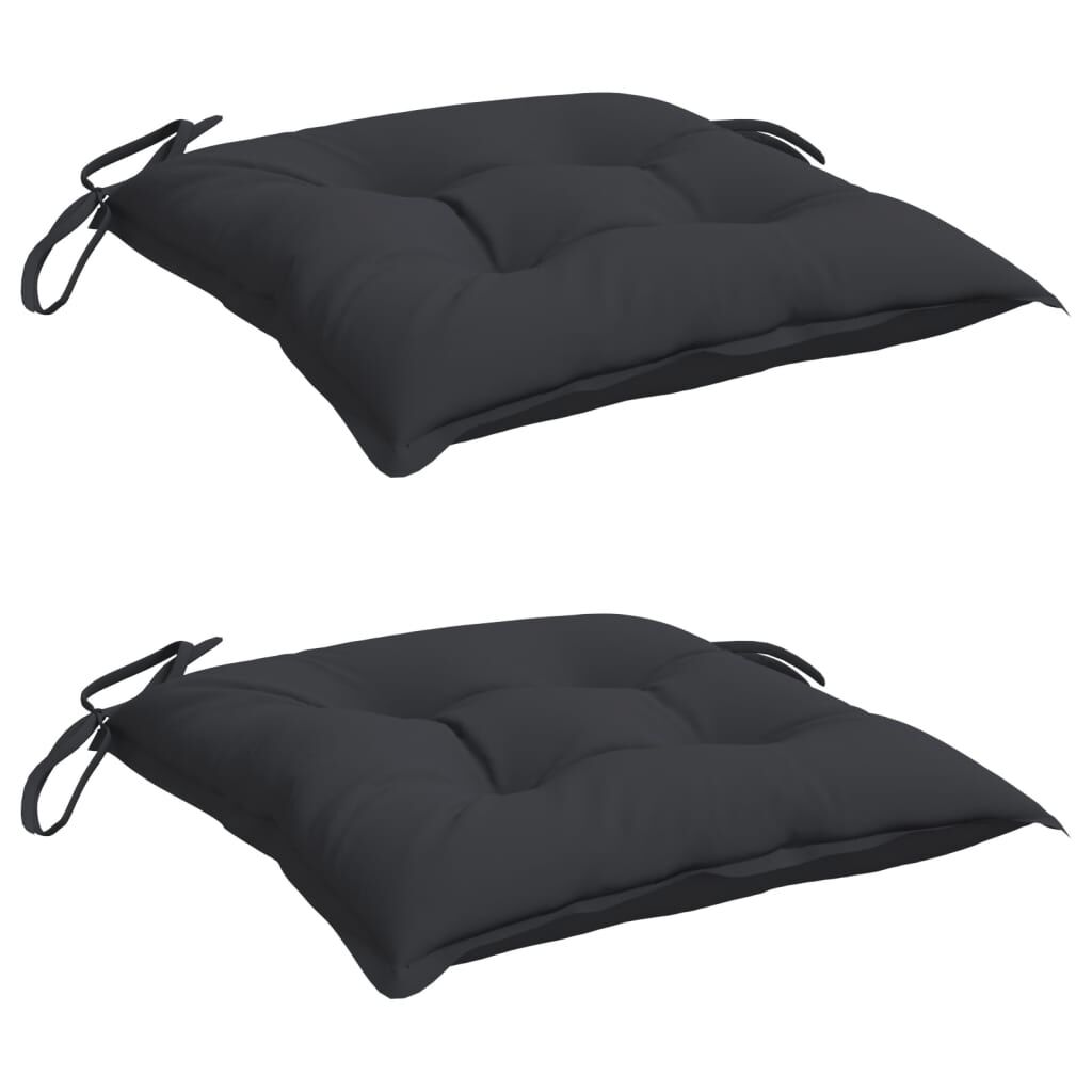 vidaXL Chair Cushions 2 pcs Black 40x40x7 cm Oxford Fabric