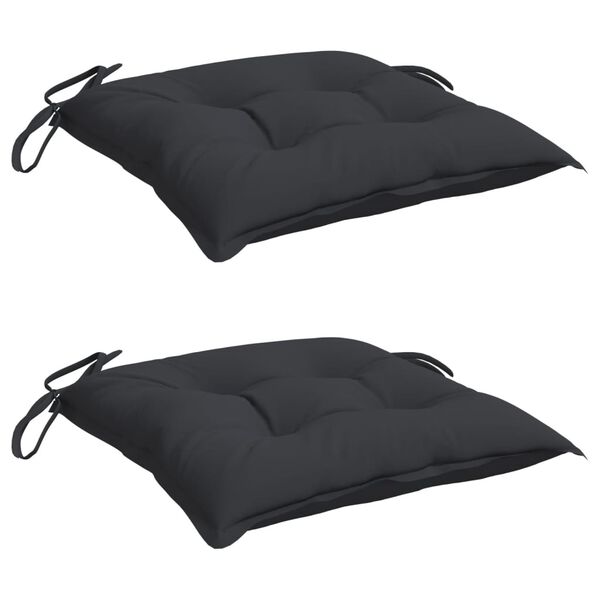 vidaXL Chair Cushions 2 pcs Black 40x40x7 cm Oxford Fabric