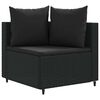 vidaXL 5 Piece Garden Sofa Set with Cushions Black Poly Rattan