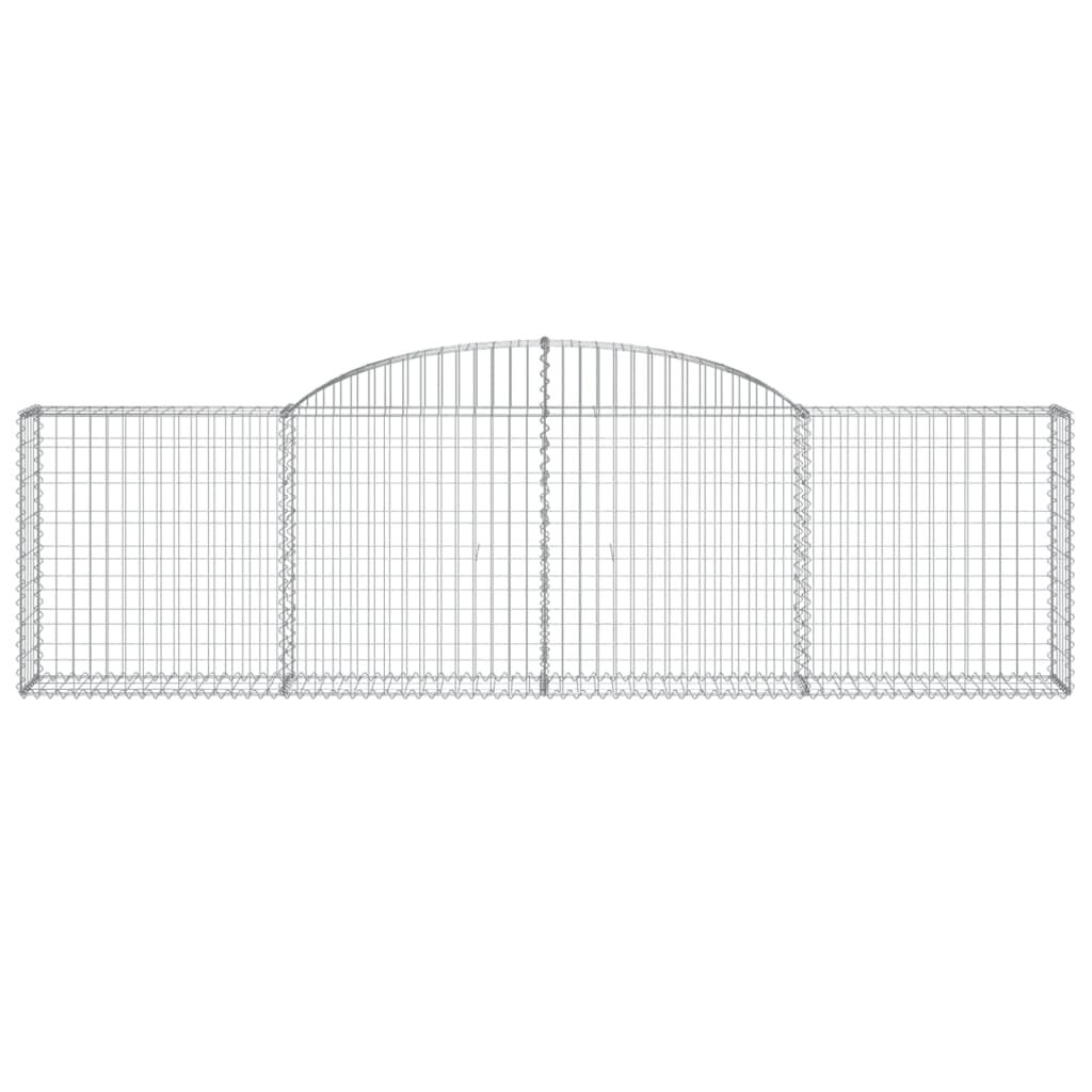 vidaXL Arched Gabion Baskets 3 pcs 300x30x80/100 cm Galvanised Iron