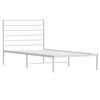 vidaXL Metal Bed Frame without Mattress with Headboard White 100x200cm