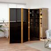 vidaXL 3-Panel Room Divider Black 210x180 cm