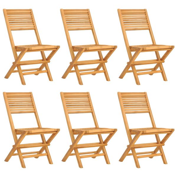 vidaXL Folding Garden Chairs 6 pcs 47x62x90 cm Solid Wood Teak