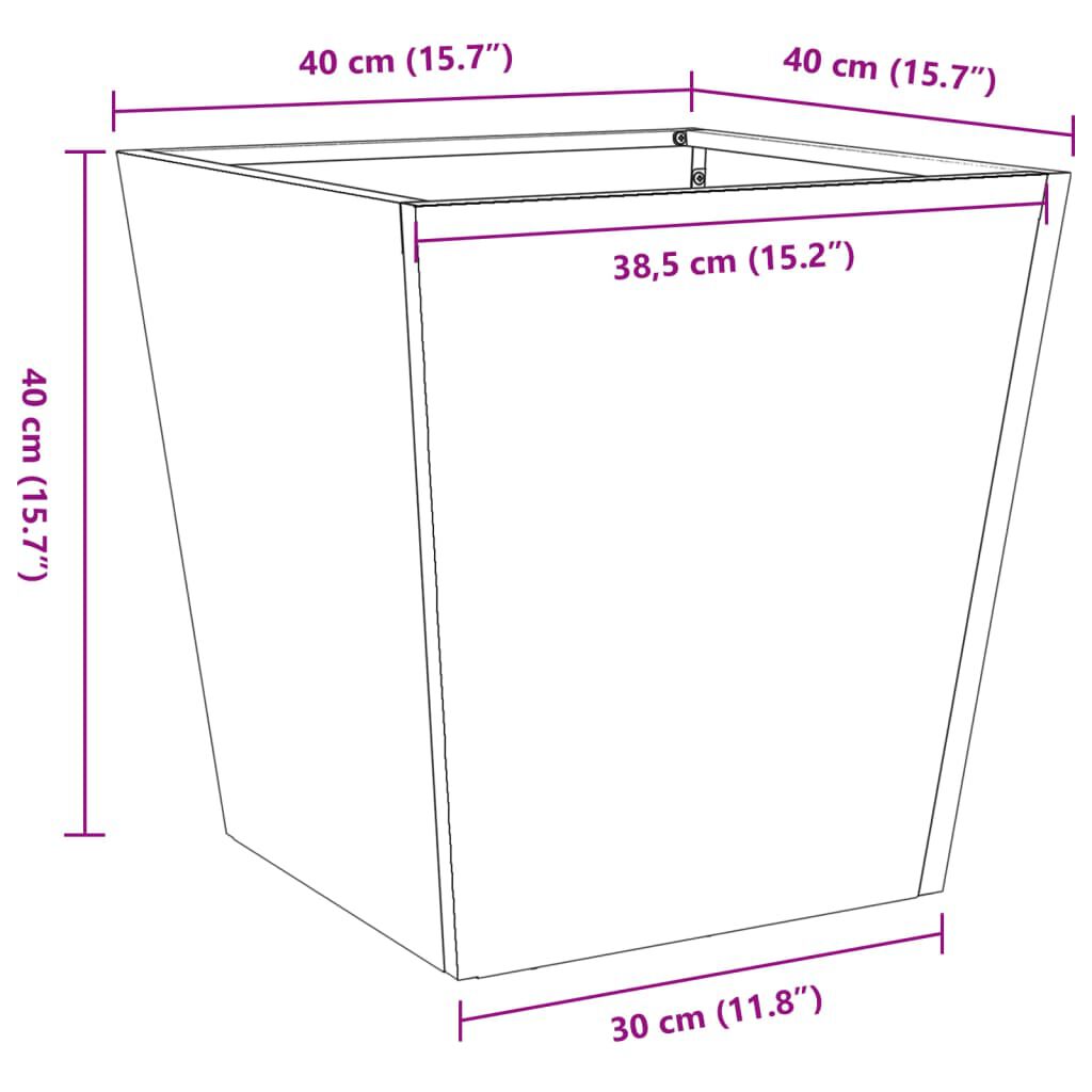 vidaXL Garden Planters 2 pcs 40x40x40 cm Weathering Steel