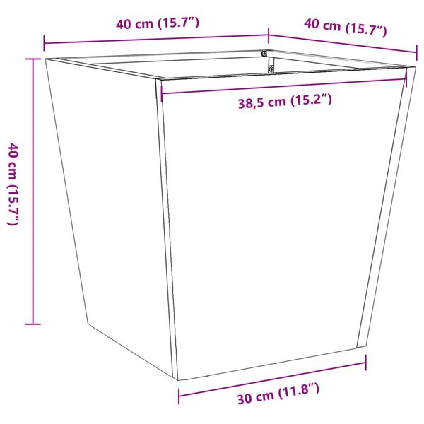 vidaXL Garden Planters 2 pcs 40x40x40 cm Weathering Steel
