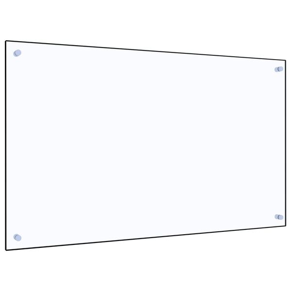 vidaXL Kitchen Backsplash Transparent 100 x 60 cm Tempered Glass