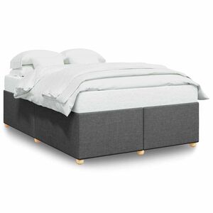 vidaXL Bed Frame without Mattress Dark Grey Full Fabric