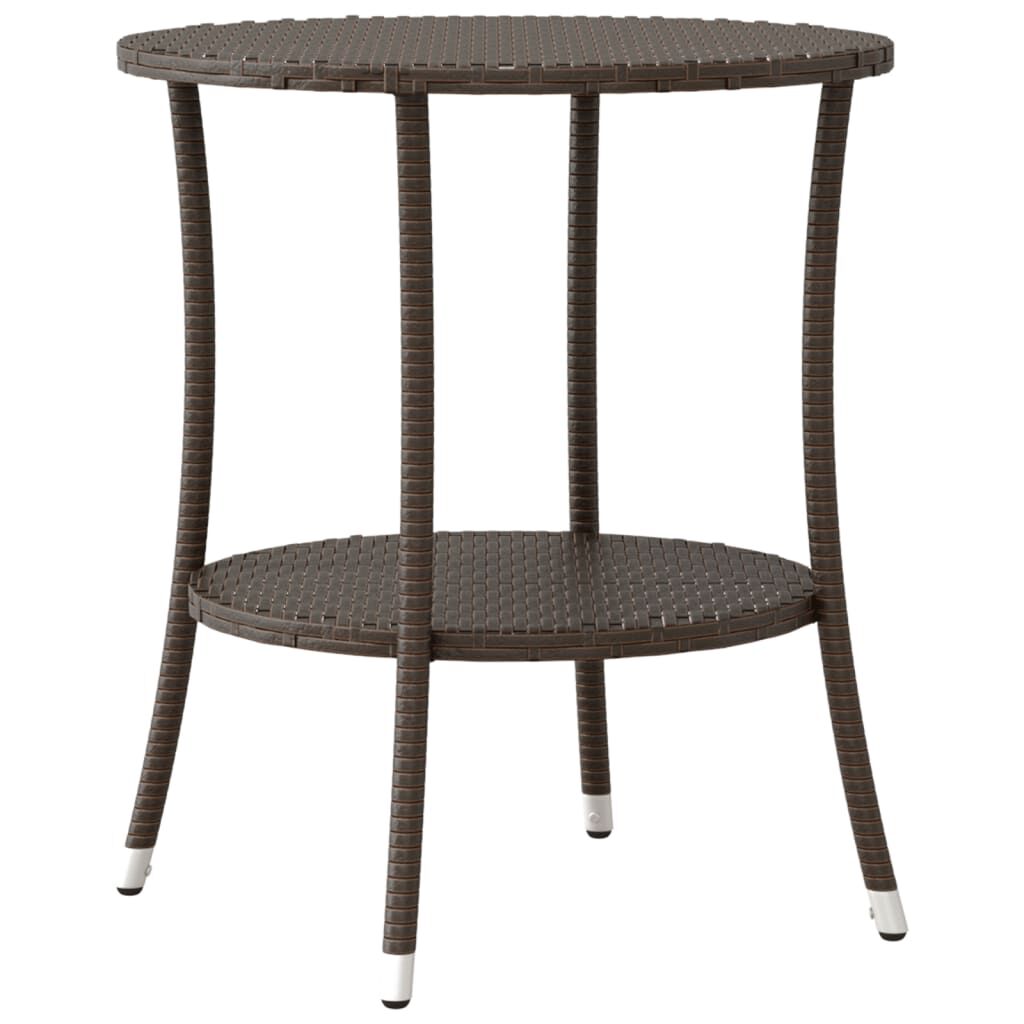 vidaXL 3 Piece Bistro Set with Cushions Brown Poly Rattan