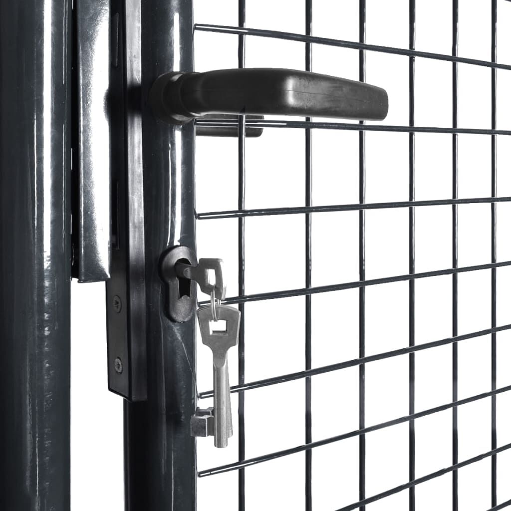 vidaXL Mesh Garden Gate Galvanised Steel 85.5x100 cm Grey