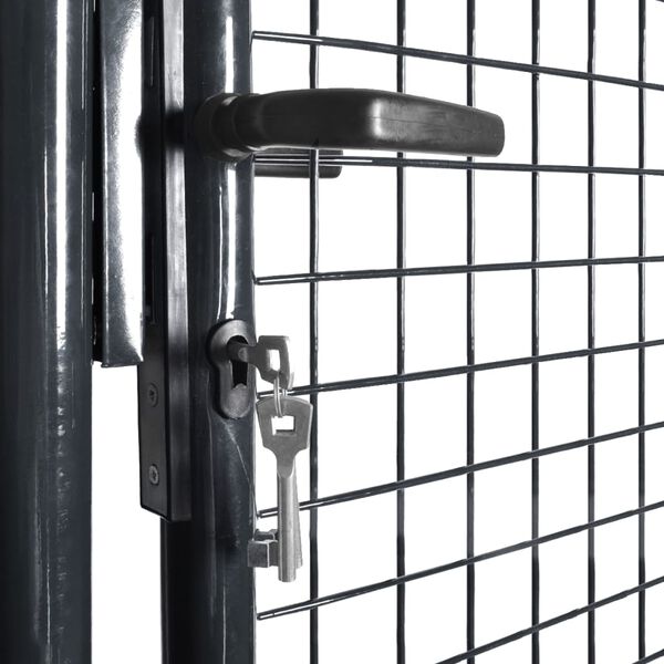 vidaXL Mesh Garden Gate Galvanised Steel 85.5x100 cm Grey