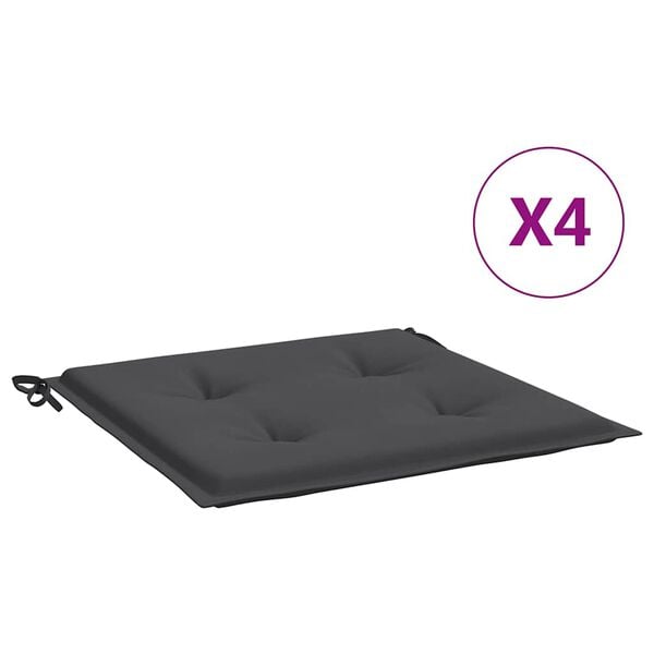 vidaXL Garden Chair Cushions 4 pcs Anthracite 50x50x4 cm Oxford Fabric