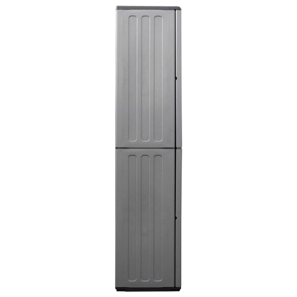 vidaXL Garden Storage Cabinet Grey and Black 68x37x163 cm PP