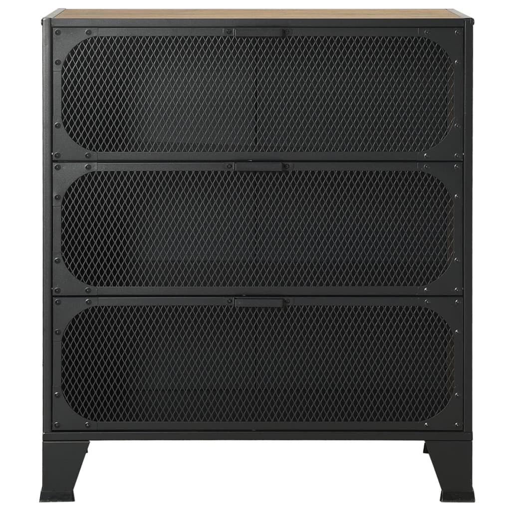 vidaXL Storage Cabinet Rustic Brown 72x36x82 cm Metal and MDF