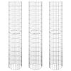 vidaXL Circular Gabion Raised Beds 3 pcs Galvanised Steel &Oslash;30x150 cm