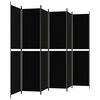 vidaXL 6-Panel Room Divider Black 300x220 cm Fabric
