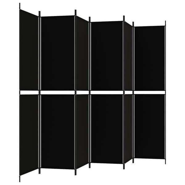 vidaXL 6-Panel Room Divider Black 300x220 cm Fabric