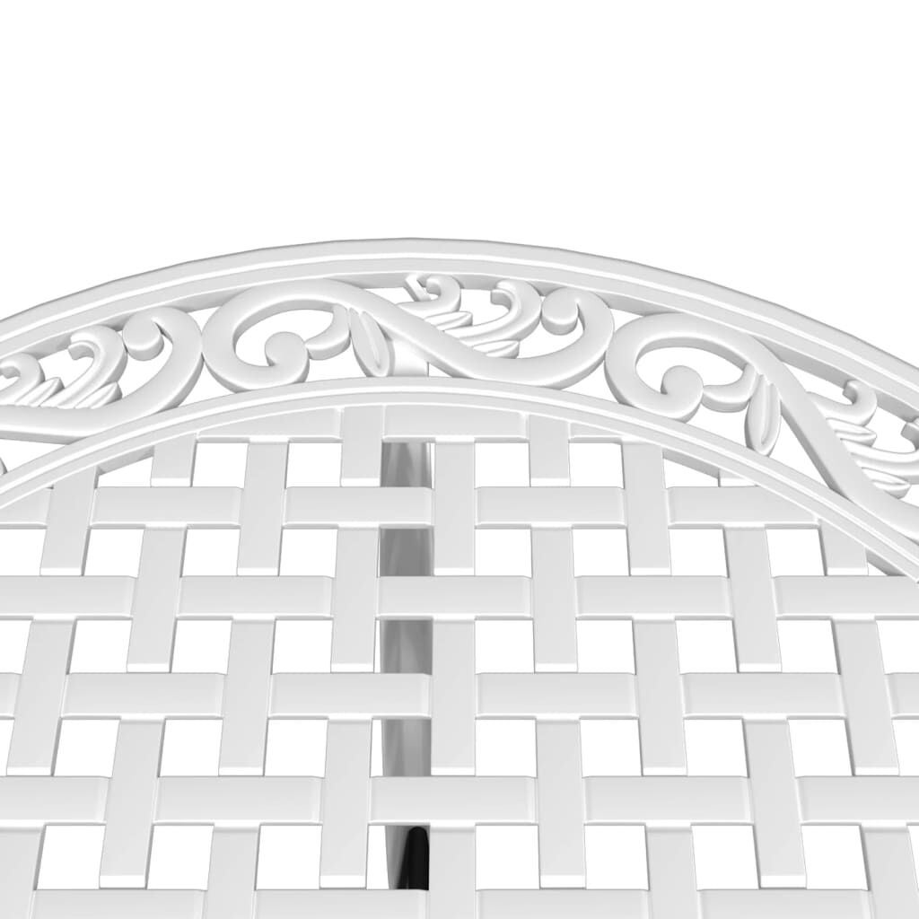 vidaXL 3 Piece Bistro Set White Cast Aluminium