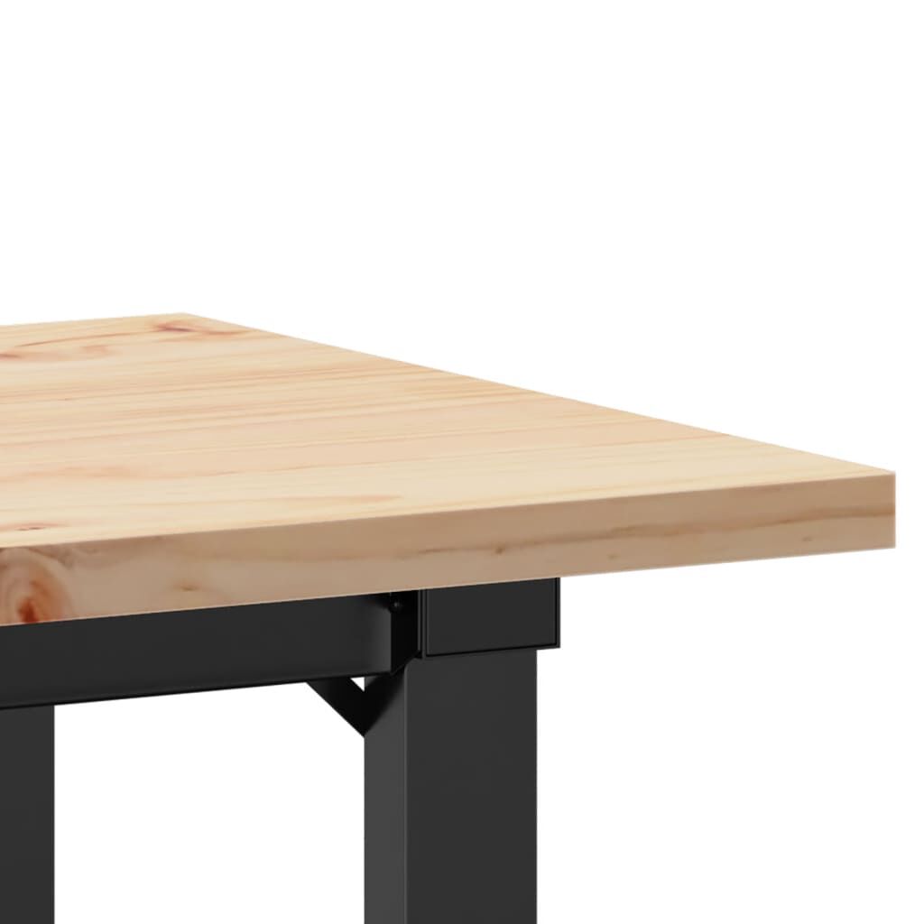 vidaXL Dining Table O-Frame 80x50x75.5 cm Solid Wood Pine and Steel
