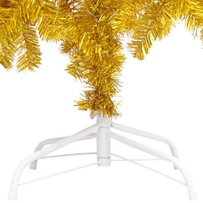 vidaXL Artificial Pre-lit Christmas Tree with Stand Gold 150 cm PET