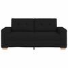 vidaXL Loveseat Sofa Black 140 cm Fabric