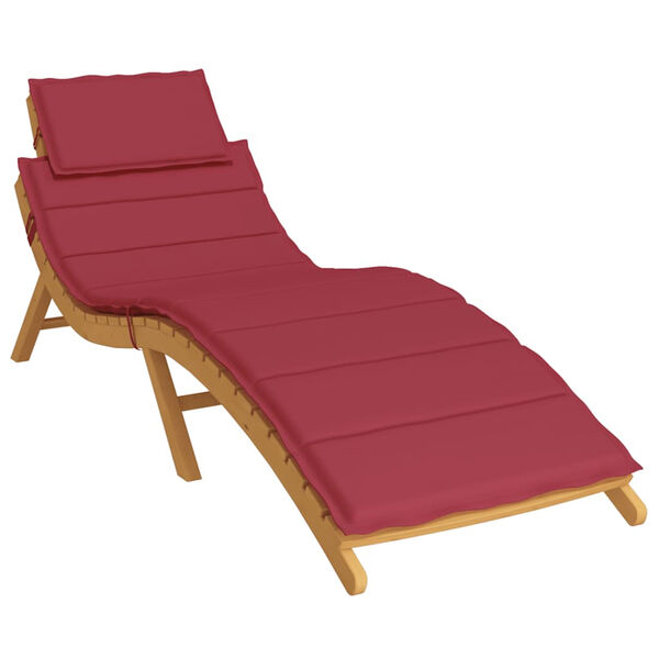 vidaXL Sun Lounger Cushion Wine Red 186x58x4cm Oxford Fabric