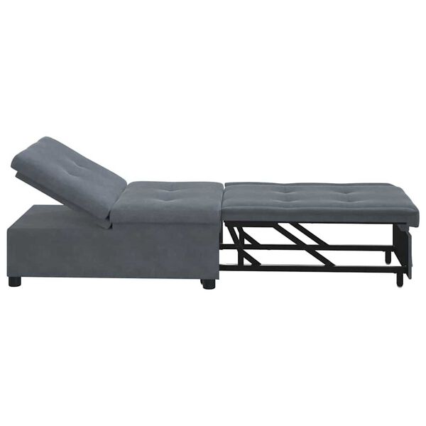 vidaXL Sofa Bed Dark grey 67 x 194 x 38 cm Velvet