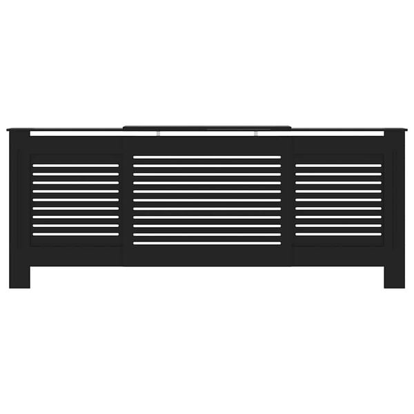 vidaXL MDF Radiator Cover Black 205 cm