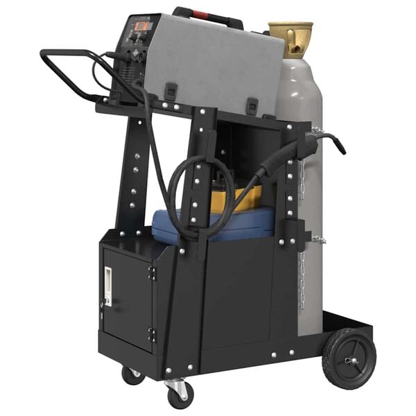 vidaXL Welding Trolley Black 90 x 46 x 96 cm Steel