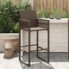 vidaXL Garden Bar Stools 2 pcs Brown Poly Rattan