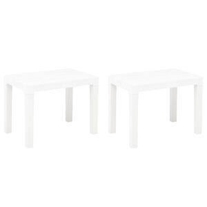 vidaXL Garden Benches 2 pcs White Plastic