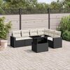 vidaXL 7 Piece Garden Sofa Set with Cushions Black Poly Rattan