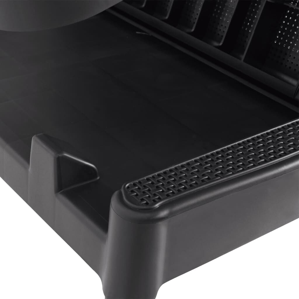 vidaXL Sun Lounger with Cushion Anthracite 186x60x29 cm PP