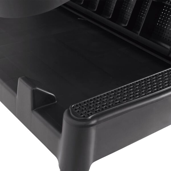 vidaXL Sun Lounger with Cushion Anthracite 186x60x29 cm PP
