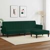 vidaXL 2-Seater Sofa Bed with Footstool Dark Green Velvet