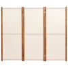 vidaXL 3-Panel Room Divider Cream White 210x180 cm