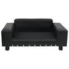 vidaXL Dog Sofa Black 81x43x31 cm Plush and Faux Leather