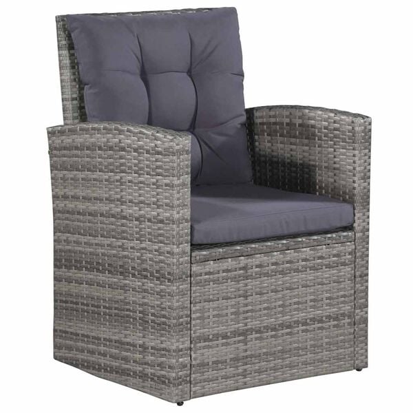 vidaXL 6 Piece Garden Lounge Set with Cushions Poly Rattan Grey