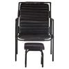 vidaXL Relaxing Armchair with a Footrest Black Real Leather