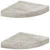vidaXL Wall Corner Shelves 2 pcs Concrete Grey 25x25x3.8 cm MDF